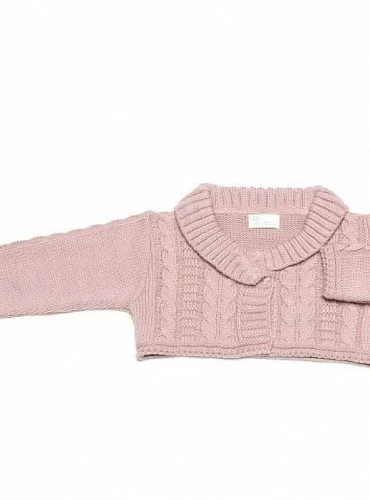 Chaqueta de invierno con cuello. Rosa empolvado. talla 1 año.