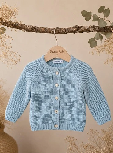 Chaqueta de punto para niño color azul – Familia Nube