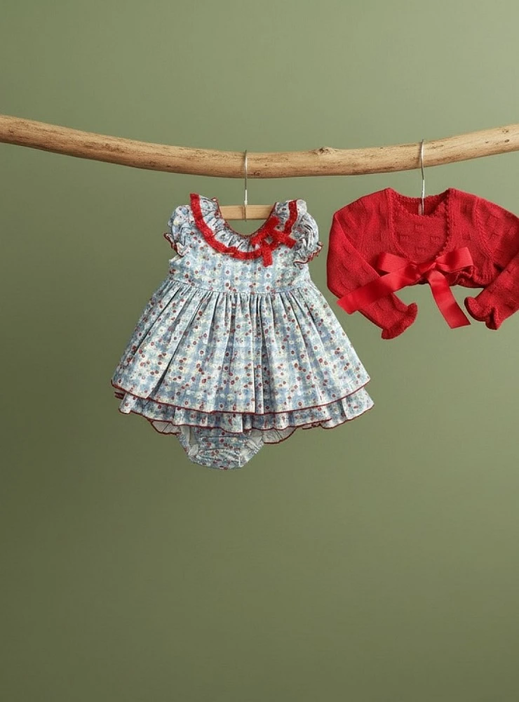 Cherry collection baby set with bloomers and jacket