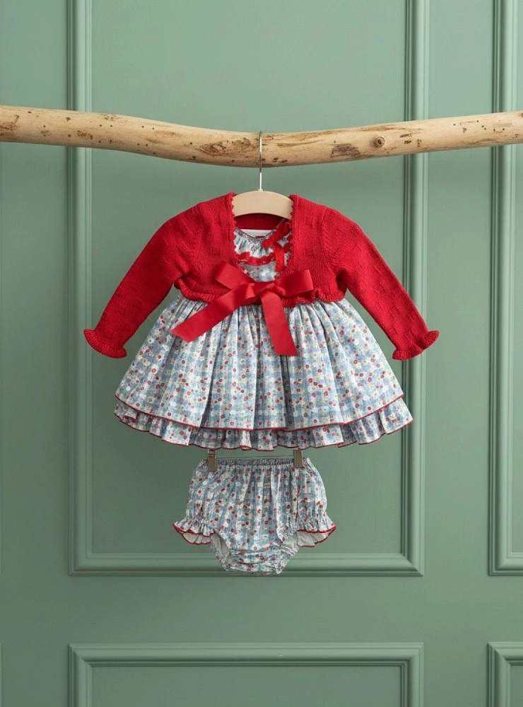 Cherry collection baby set with bloomers and jacket