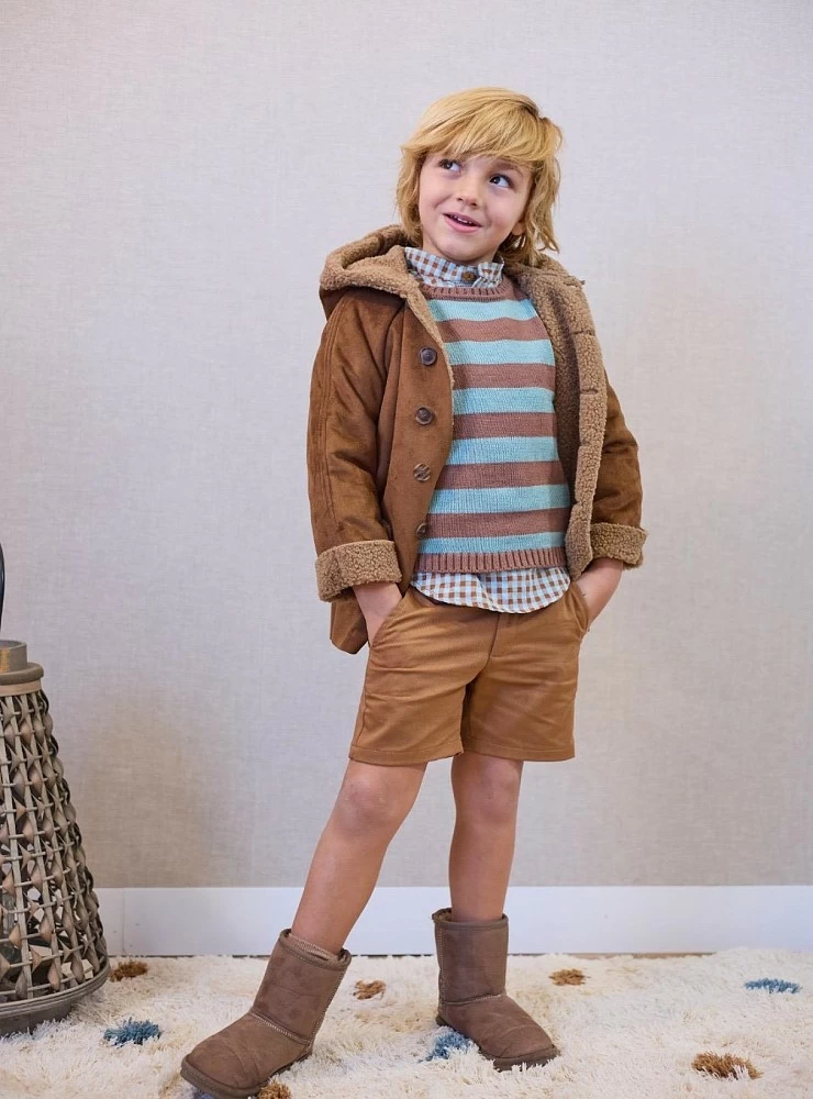 Children's fur coat in Martinique suede
