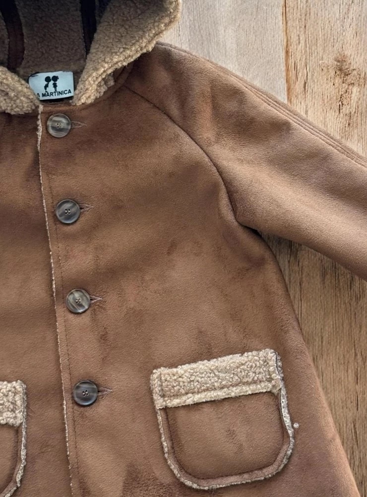 Children's fur coat in Martinique suede