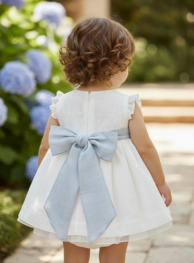 Christening dress for girls with bonnet | Victoria Collection
