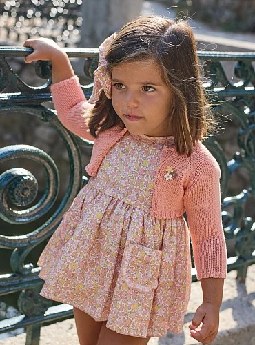 Christening gown with jacket and bloomers from the Peach collection