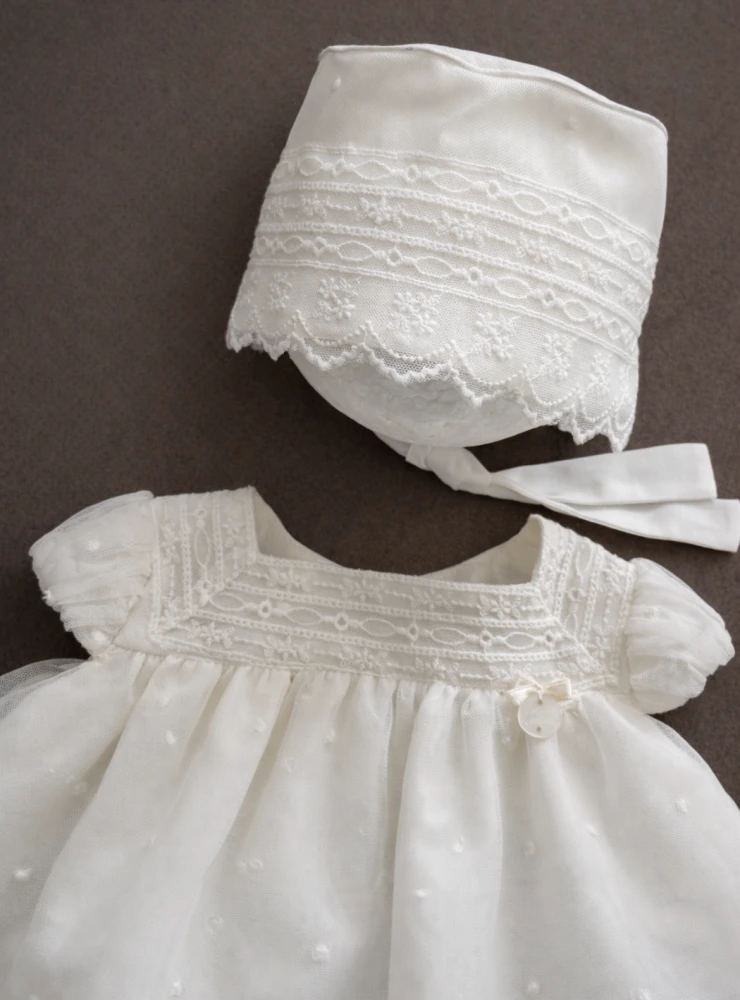 Christening Jesus for girl in plumeti with hood | Galgary Collection
