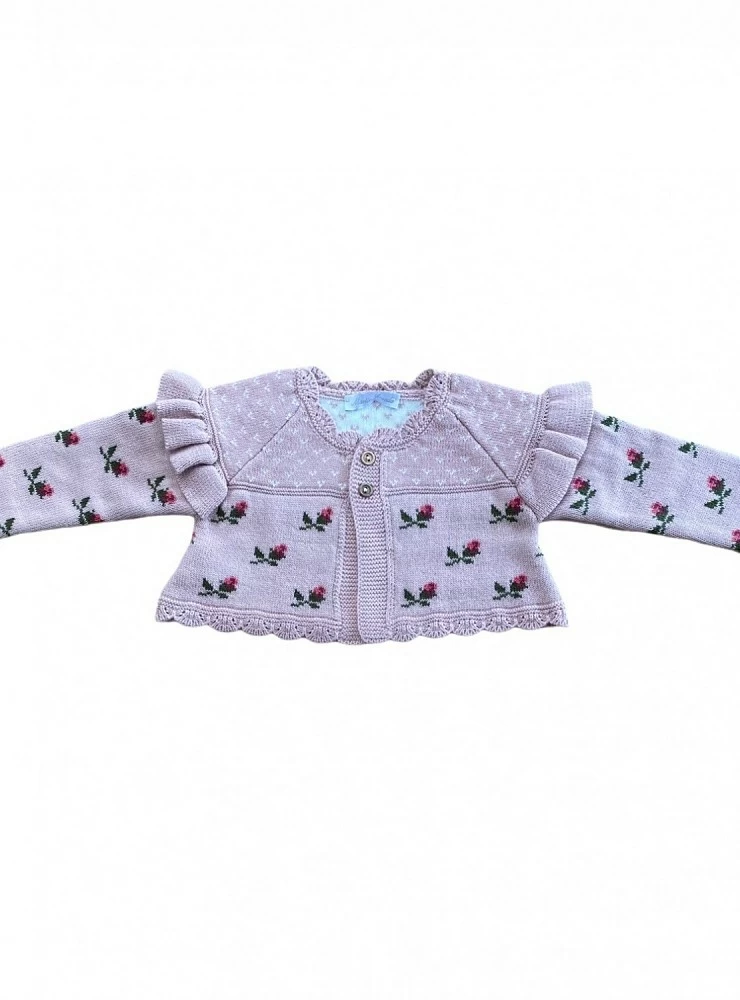 Chubby jacket with flowers. In pink or blue.