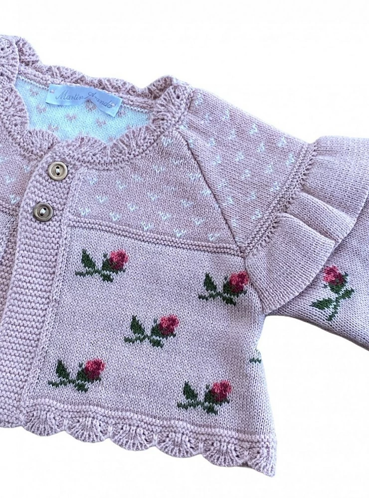 Chubby jacket with flowers. In pink or blue.