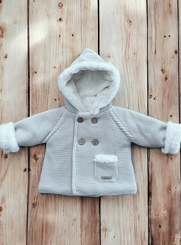Chunky knit trench coat with fur lining. Various colors.