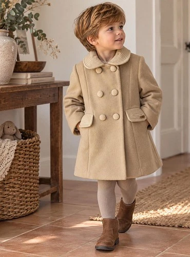 Classic unisex sand and navy English coat
