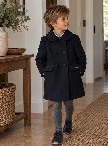 Classic unisex sand and navy English coat