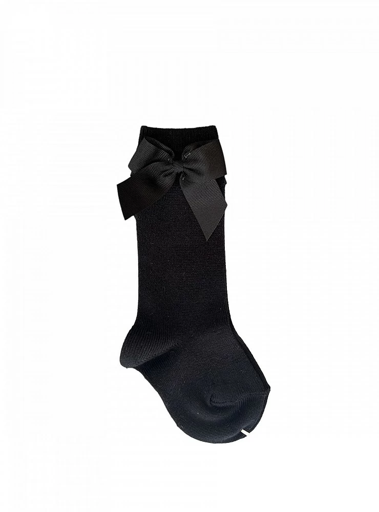 CÓNDOR BRAND HIGH SOCKS OR SHORTS WITH BOW. COLOR 900 Black