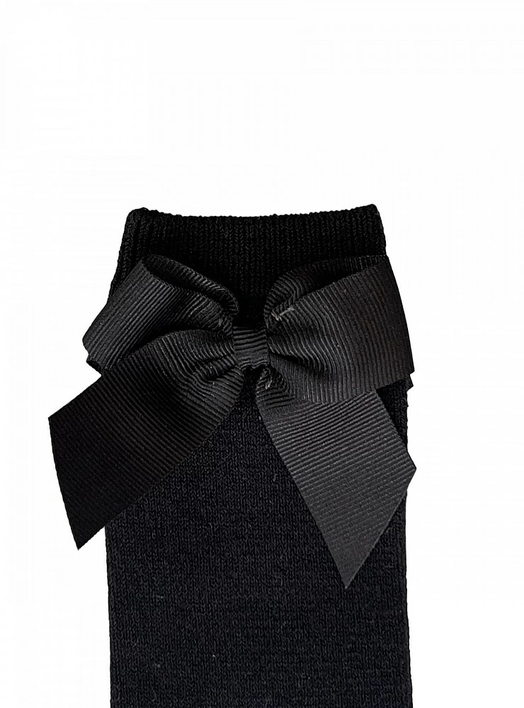 CÓNDOR BRAND HIGH SOCKS OR SHORTS WITH BOW. COLOR 900 Black