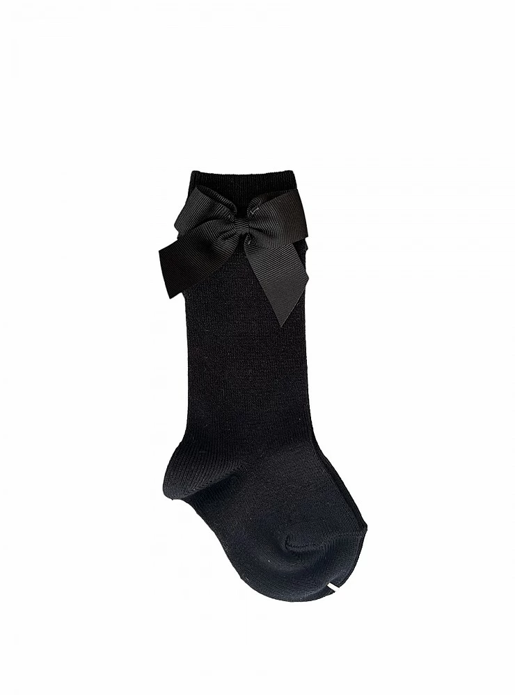 CÓNDOR BRAND HIGH SOCKS OR SHORTS WITH BOW. COLOR 900 Black