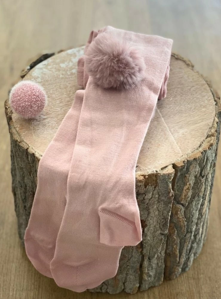 Condor Brand Solid knit leotard with pale pink fur pom pom (526)