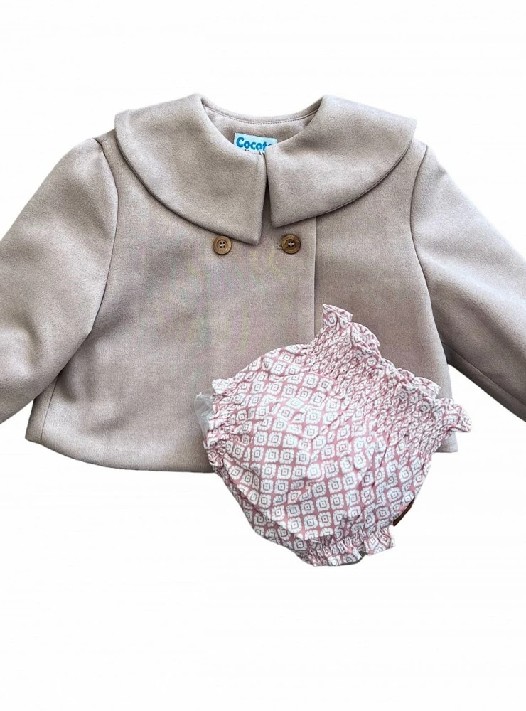 Conjunto bebé niña. Chaqueta y braguita