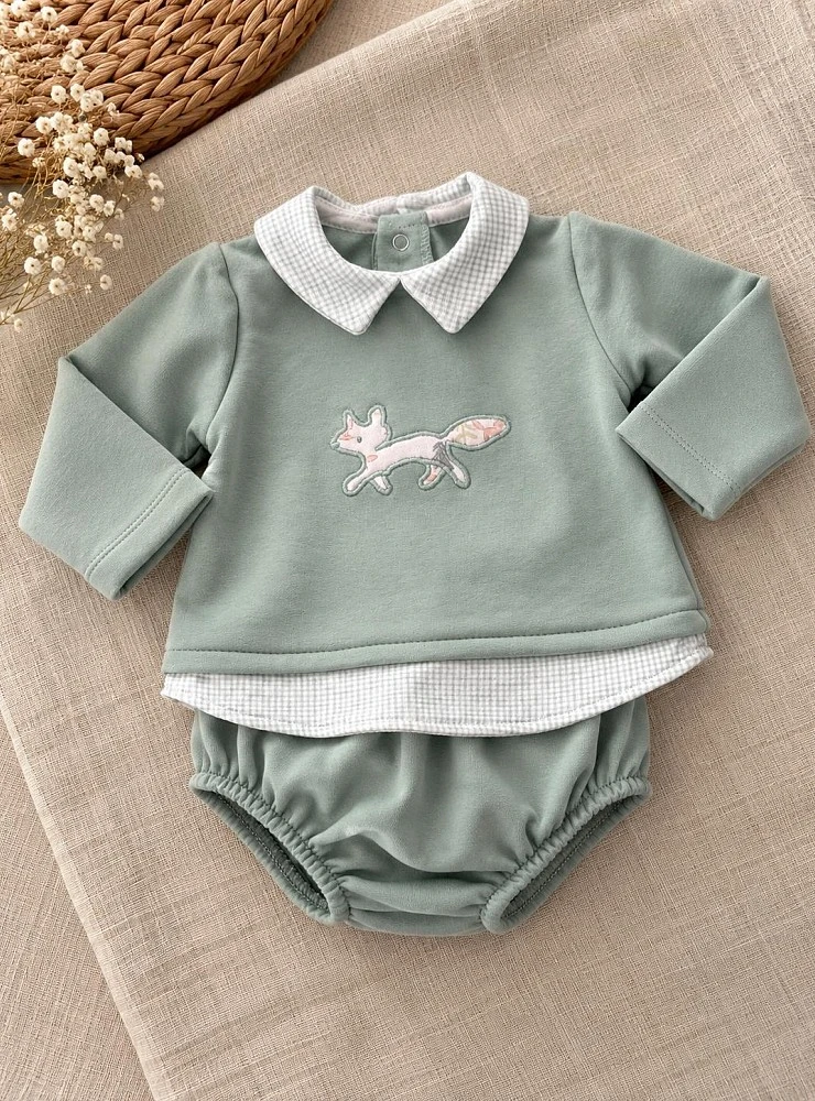 Conjunto Bebé Niño Jersey y Braguita Verde – Bosco