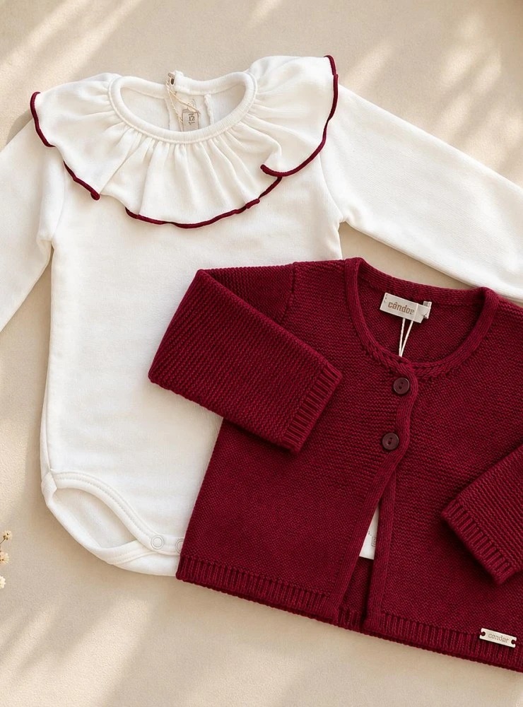 Conjunto Bebé Unisex Burdeos con Chaqueta Cóndor y Body