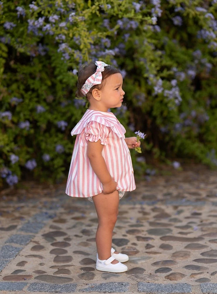 Conjunto blusa y braguita liberty fresa