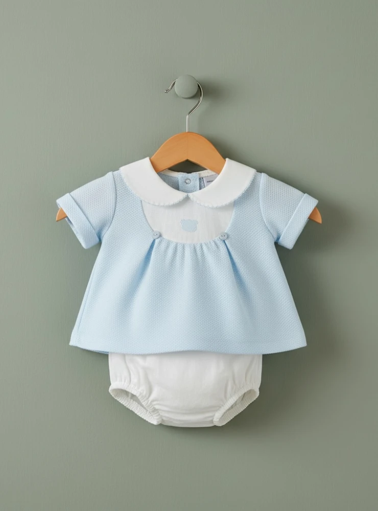 Conjunto blusa y braguita para niño colección Miel