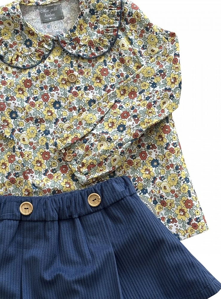 Conjunto blusa y falda colección Liberty de Mon petit bonbon