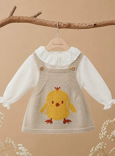 Conjunto Blusa y Pichi de Punto Hilda para Bebé