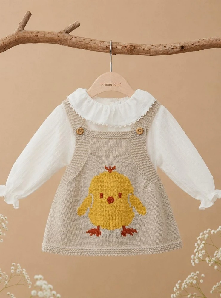Conjunto Blusa y Pichi de Punto Hilda para Bebé