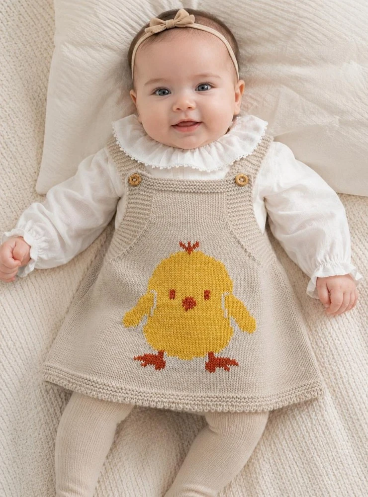 Conjunto Blusa y Pichi de Punto Hilda para Bebé