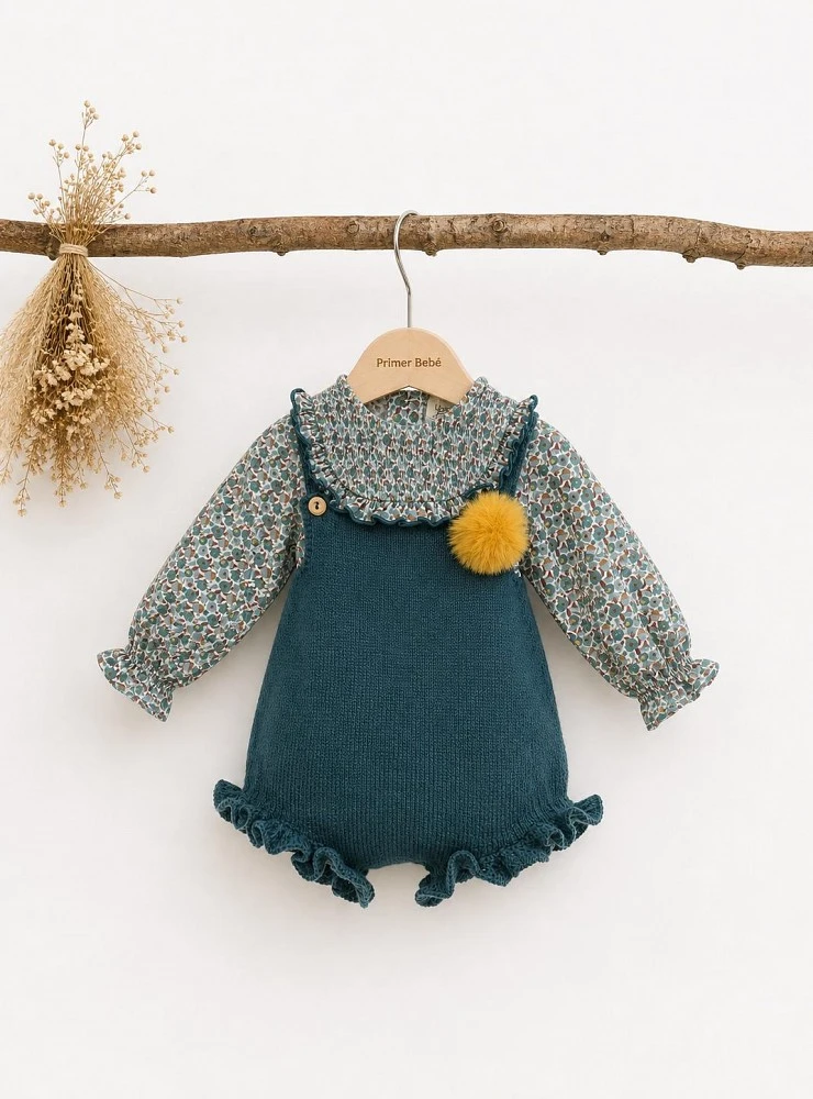 Conjunto Blusa y Ranita de Punto Candy para Bebé Niña