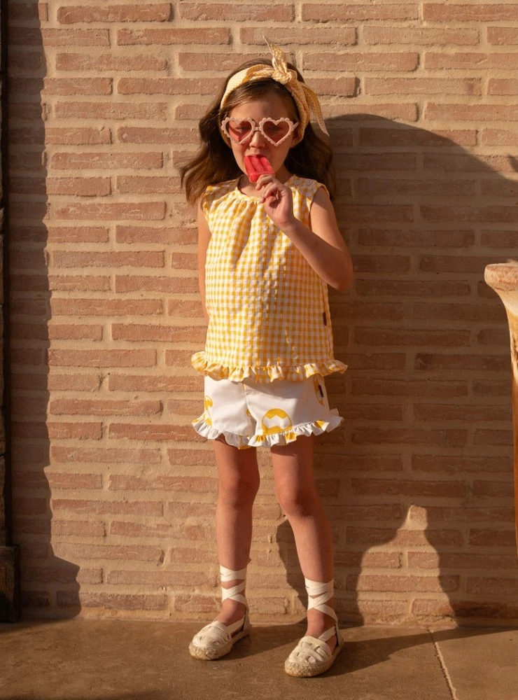 Conjunto blusa y short de niña colección Riviera