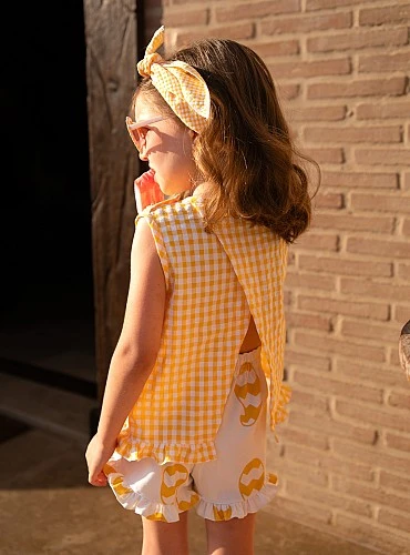 Conjunto blusa y short de niña colección Riviera