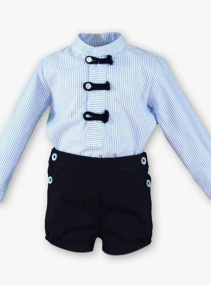 Conjunto Camisa de Rayas y Pantalón Marino para Niño