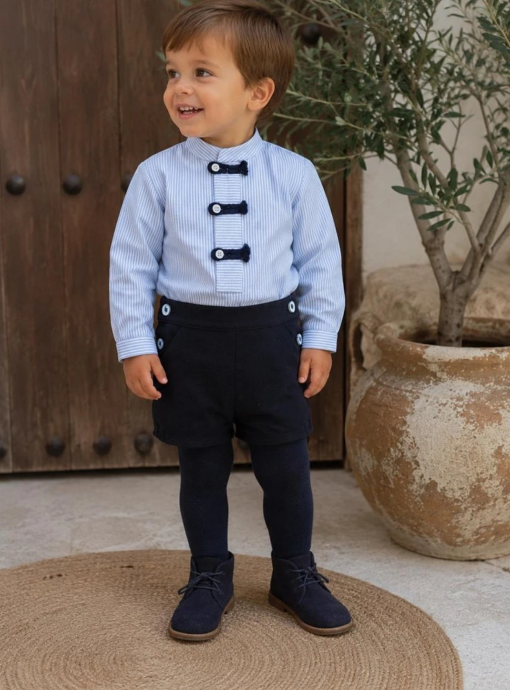 Conjunto Camisa de Rayas y Pantalón Marino para Niño
