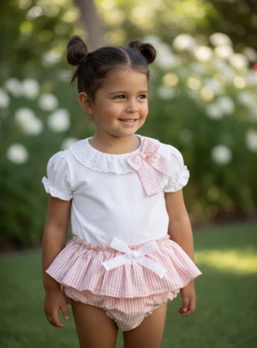 Conjunto Camiseta blanca y braguita de rayas rosa palo