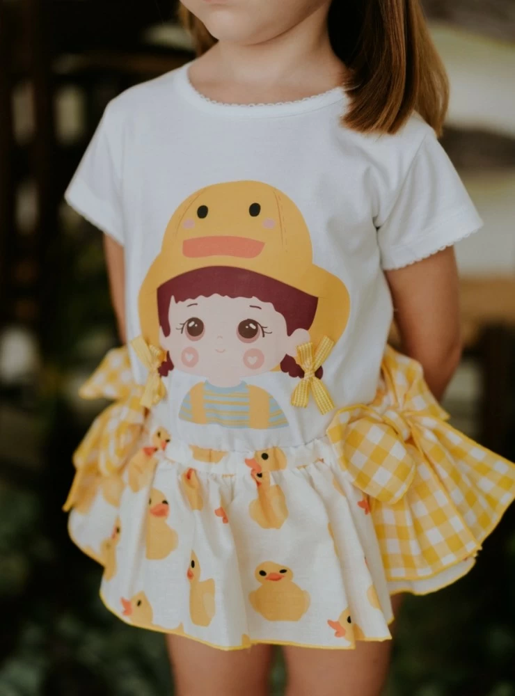 Conjunto camiseta y braga colección patito de Mon Petit Bonbon