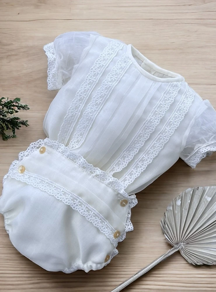 Conjunto de Bautizo para Bebé Niño Colección Perla