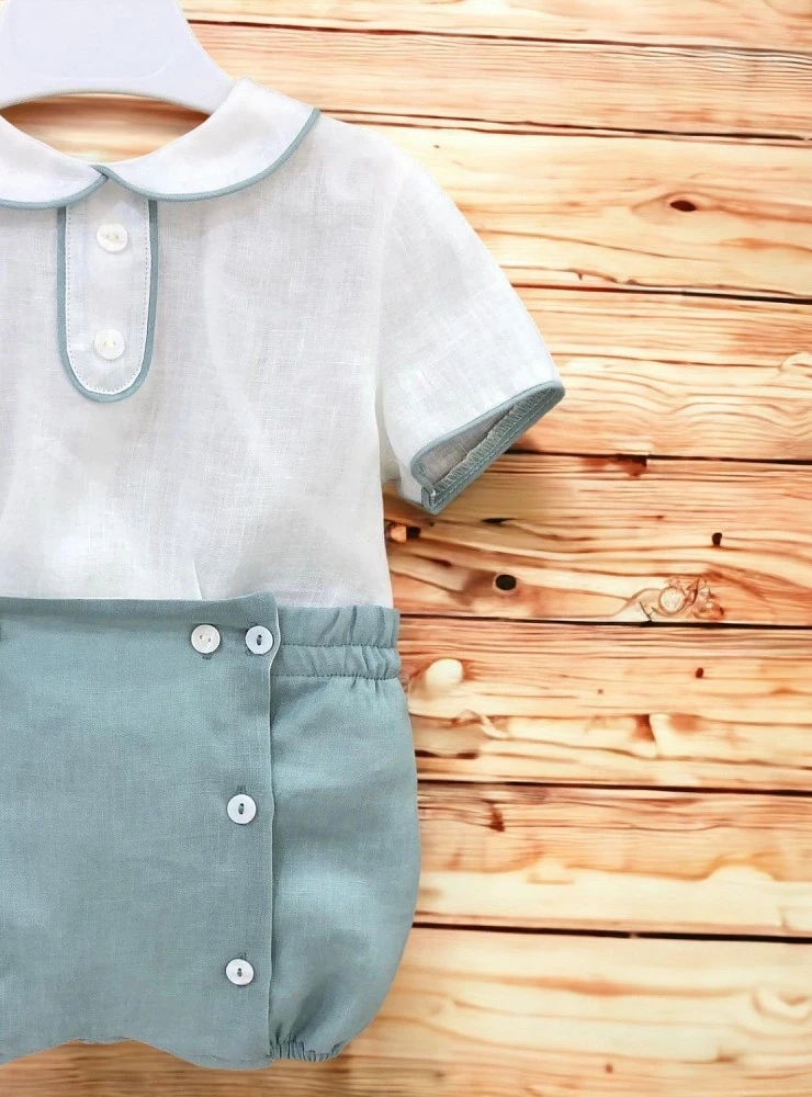 Conjunto de camisa y bombacho para bebé de bautizo y ceremonia