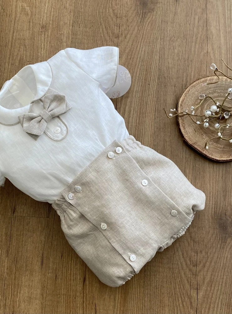 Conjunto de camisa y bombacho para bebé de bautizo y ceremonia