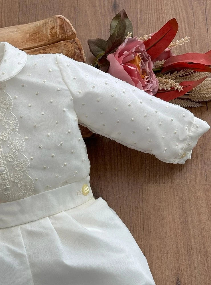 Conjunto de ceremonia para niño con blusa de manga larga y bombacho Cala