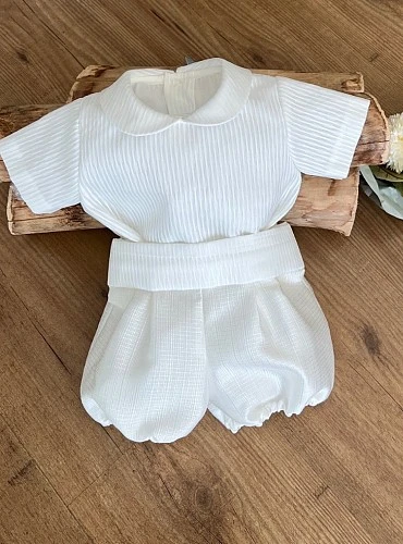Conjunto de ceremonia para niño con camisa, bombacho y fajín