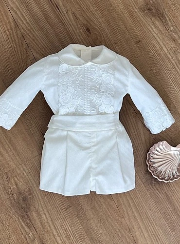 Conjunto de ceremonia para niño con camisa de tul colección Luna