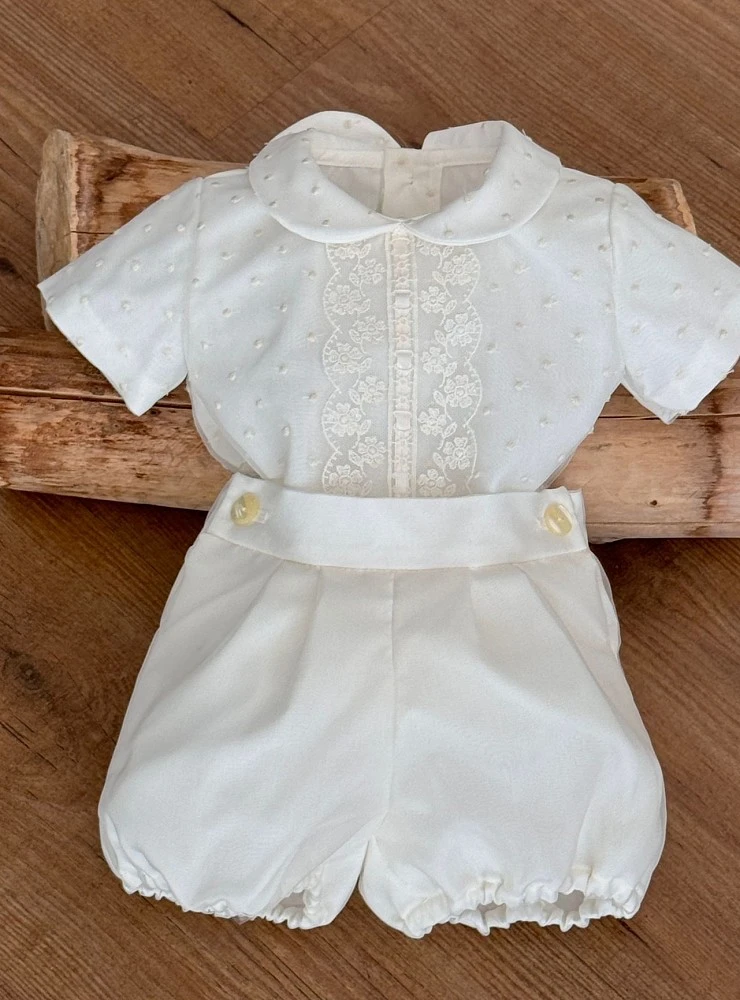 Conjunto de ceremonia para niño de manga corta con bombacho Cala