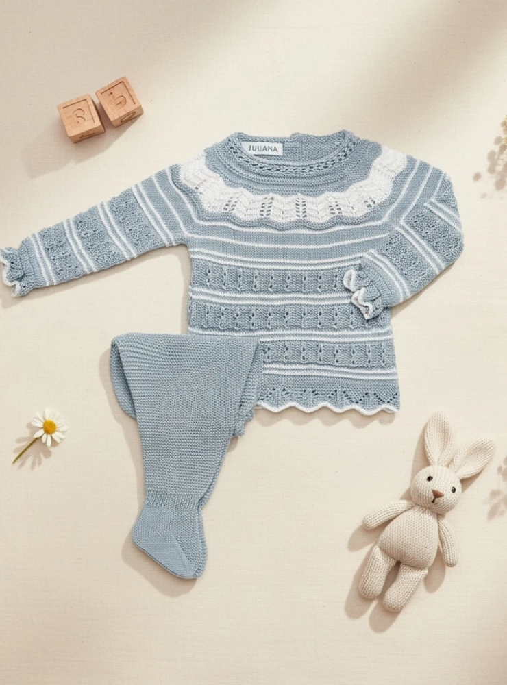 Conjunto de dos piezas en punto de verano. Dos colores