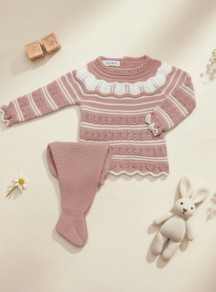 Conjunto de dos piezas en punto de verano. Dos colores