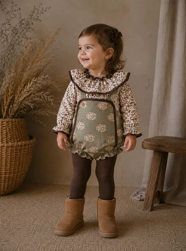 Conjunto de niña colección Calabazas con ranita y blusa de viella