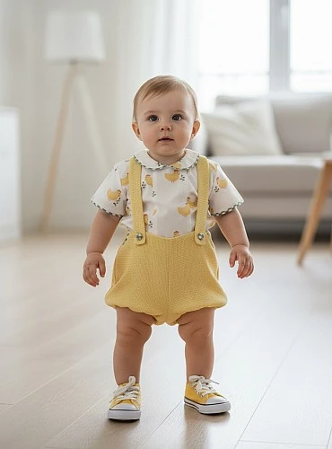 Conjunto de niño blusa y ranita Colección Anfora