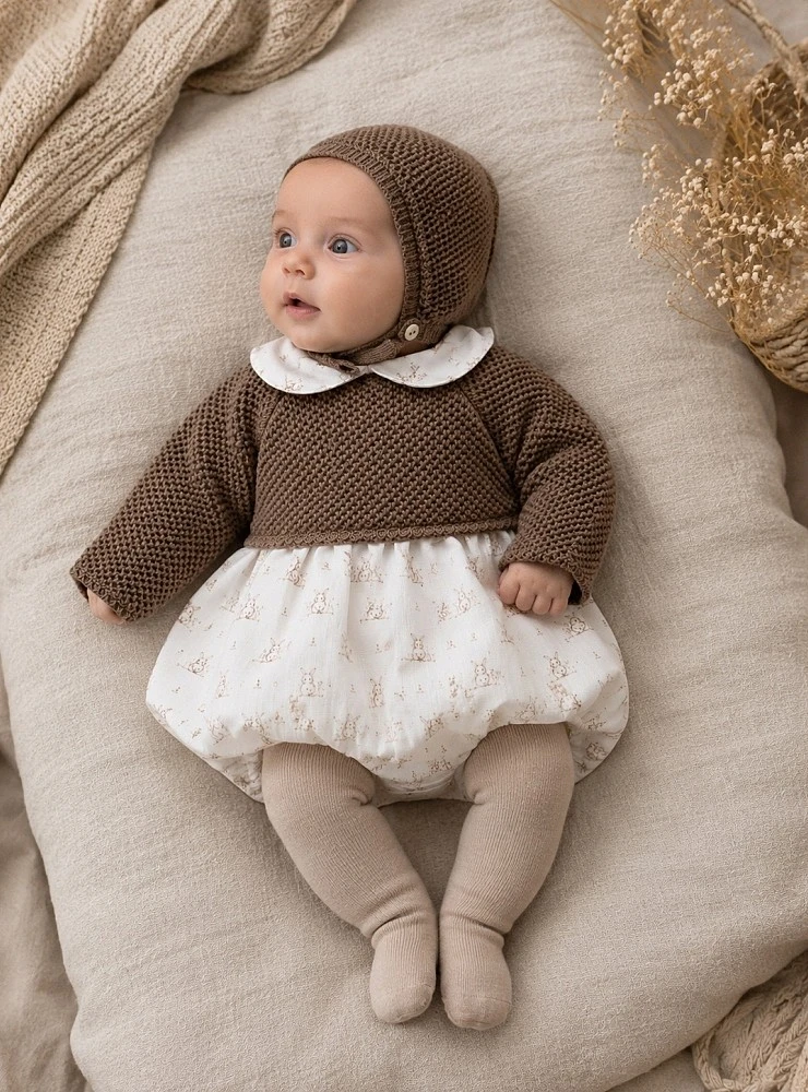 Conjunto de pelele y capota para niño colección Orejotas