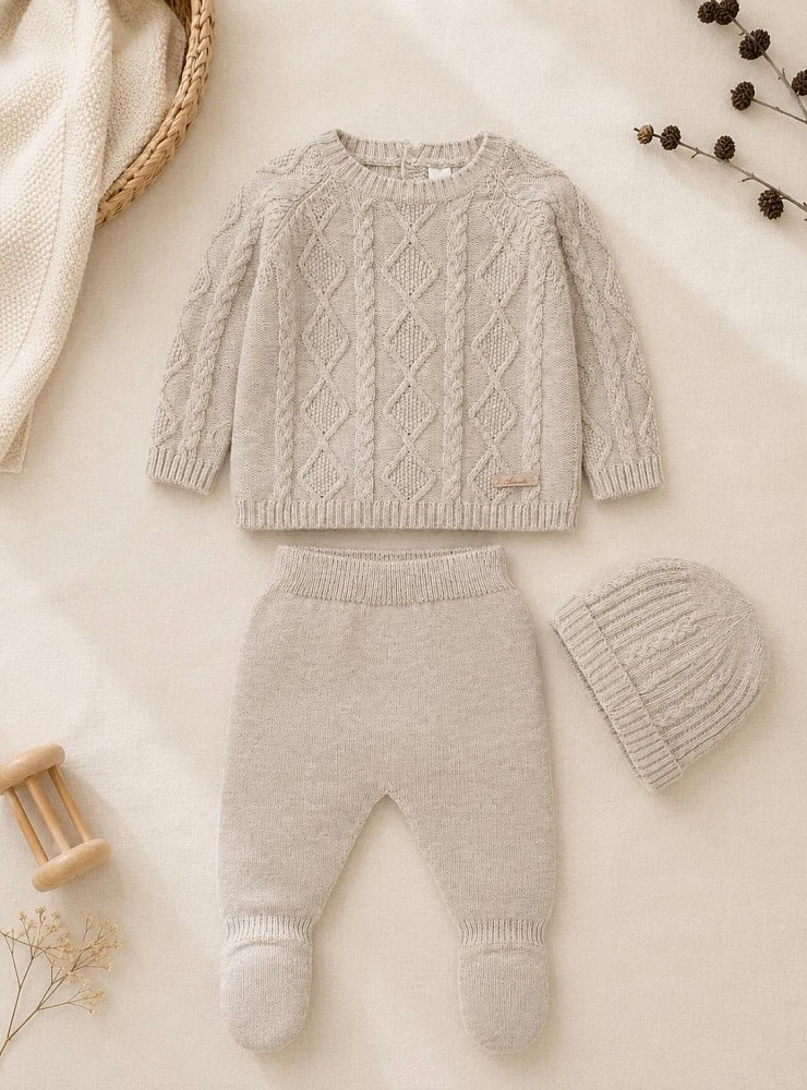 Conjunto de punto de tres piezas para niño | Colección Onis