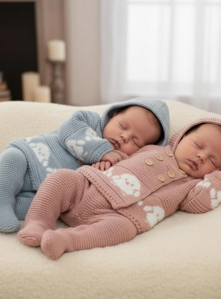 Conjunto de punto para bebé con capucha San Francisco