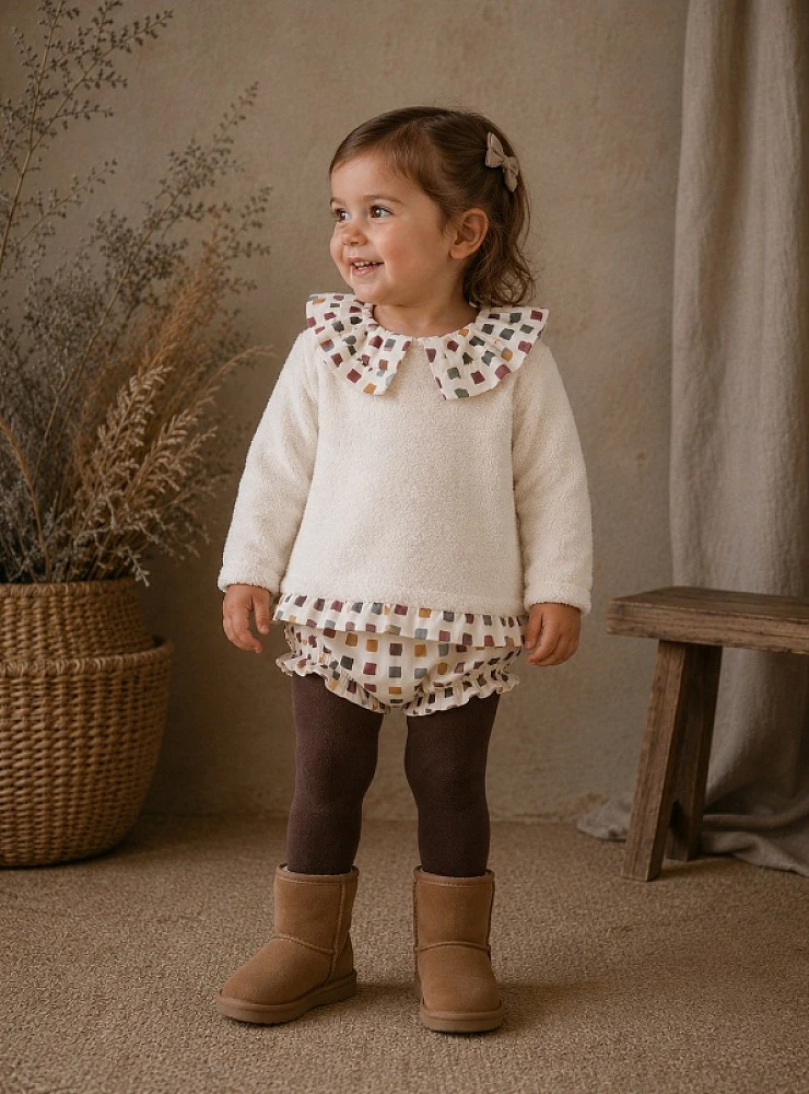 Conjunto de sudadera polar y braguita para niña Colección Parchís