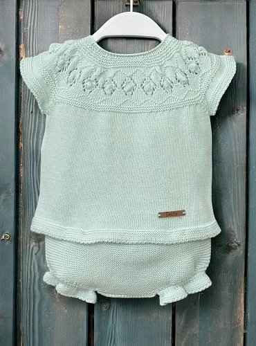 Conjunto dos piezas unisex en verde menta de Algodón Orgánico